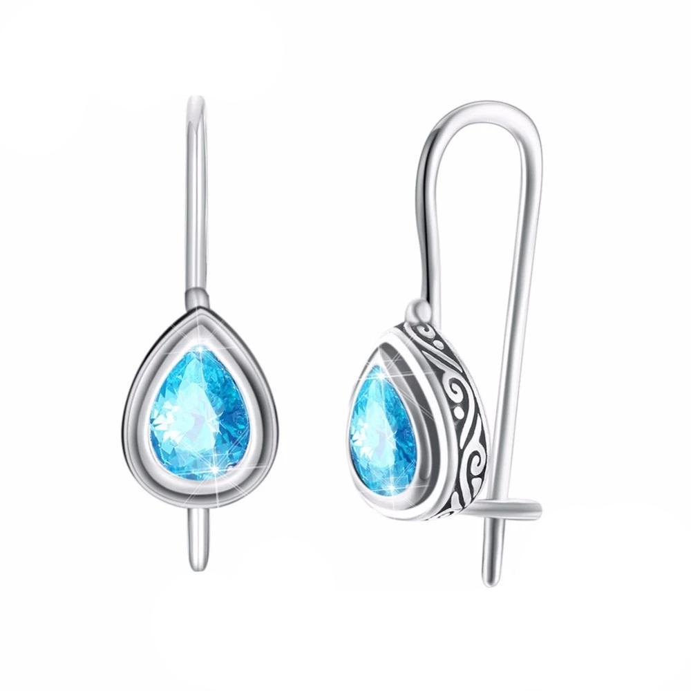 Trendy & Classy 925 Sterling Silver Drop Earrings for Women with Cubic Zirconia Decoration-Customized Jewel
