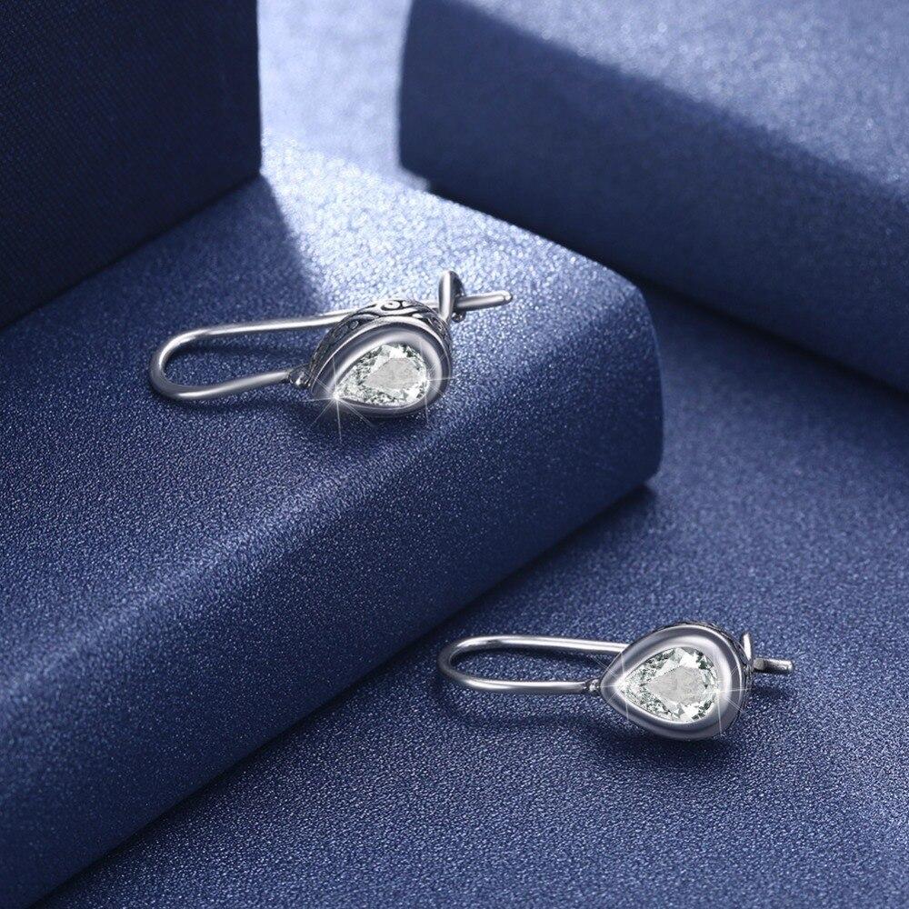 Trendy & Classy 925 Sterling Silver Drop Earrings for Women with Cubic Zirconia Decoration-Customized Jewel