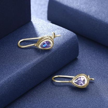 Trendy & Classy 925 Sterling Silver Drop Earrings for Women with Cubic Zirconia Decoration-Customized Jewel