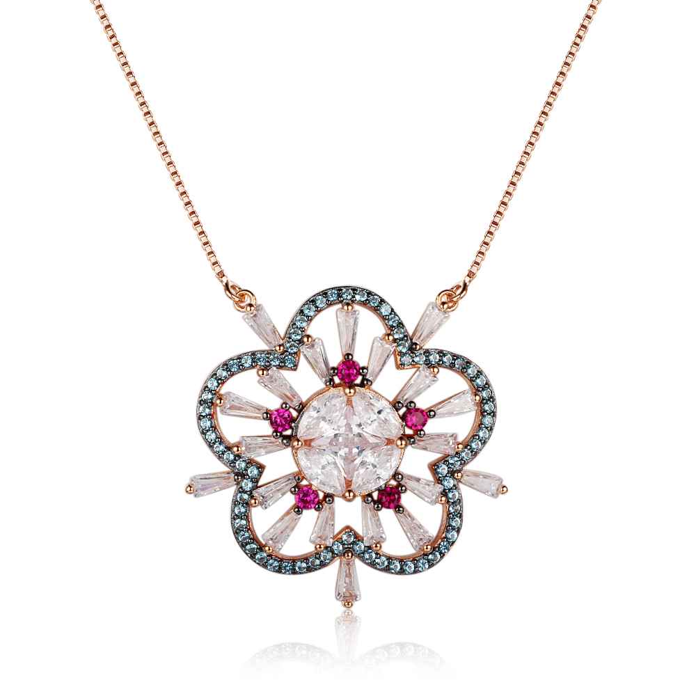 925 Sterling Silver Plum Blossom Pendant Necklaces for Women, Classic & Charming Jewelry-Customized Jewel