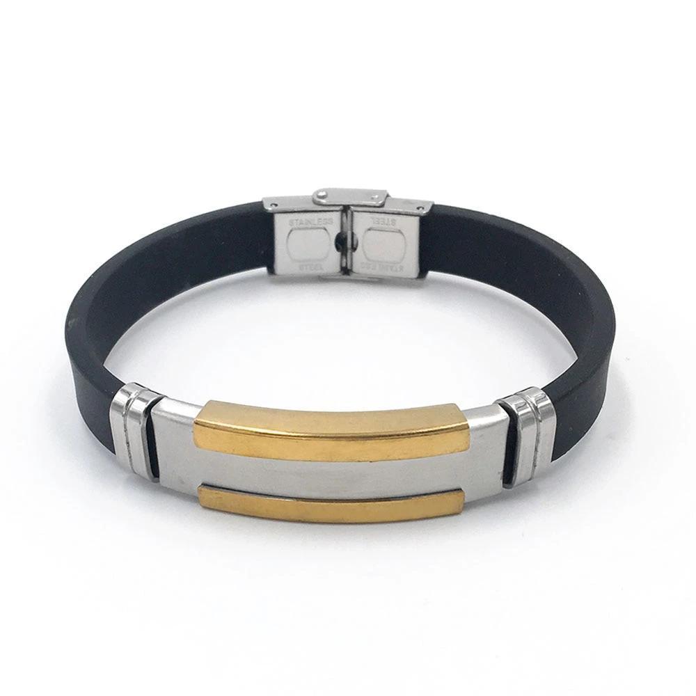 Stainless Steel Genuine Leather Punk Bracelets for Women, Trendy Black Wristbands, Anniversary Gift-Customized Jewel