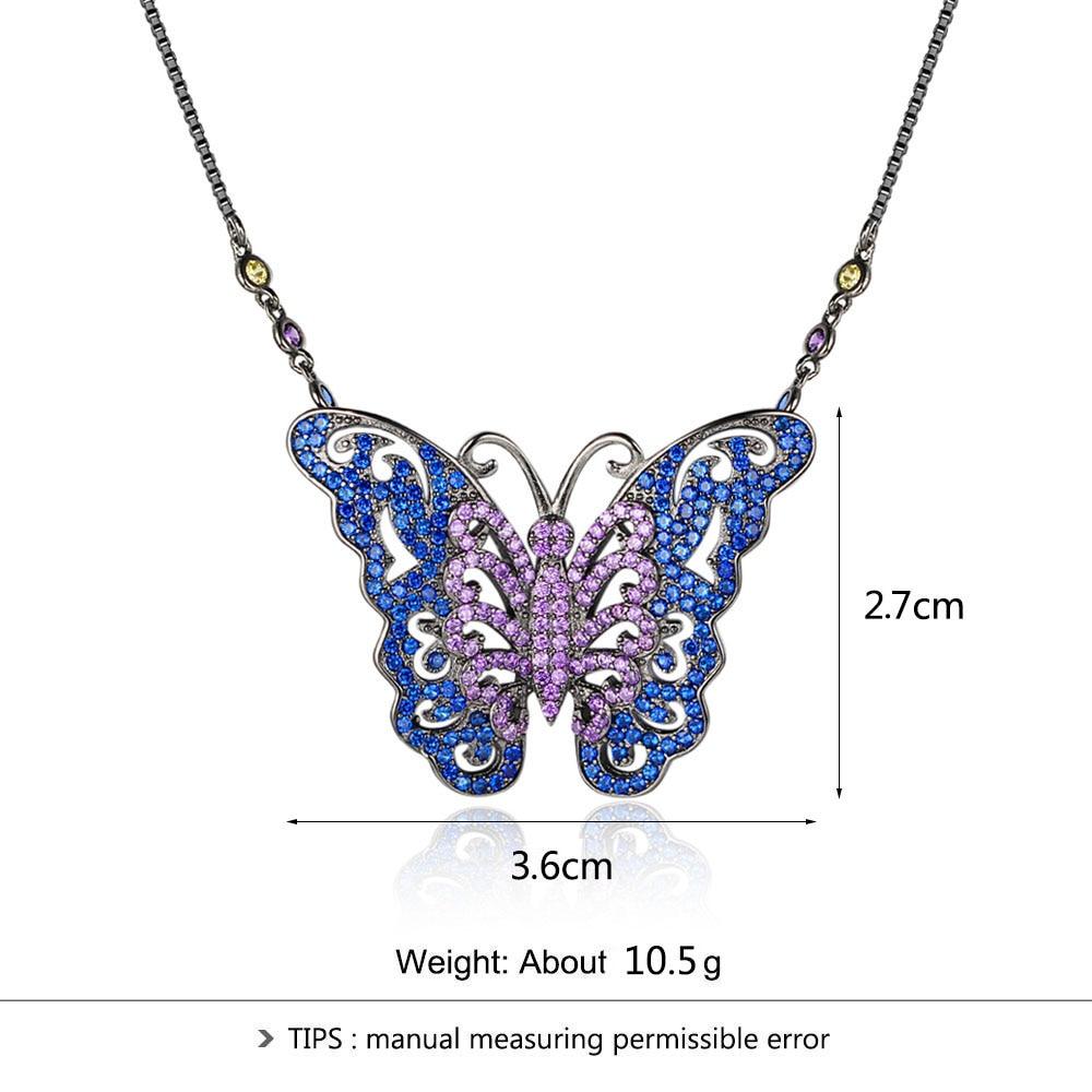 Promise 925 Sterling Silver Pendants High Quality Choker Butterfly Cubic Zirconia For Women Lady Jewelry-Customized Jewel