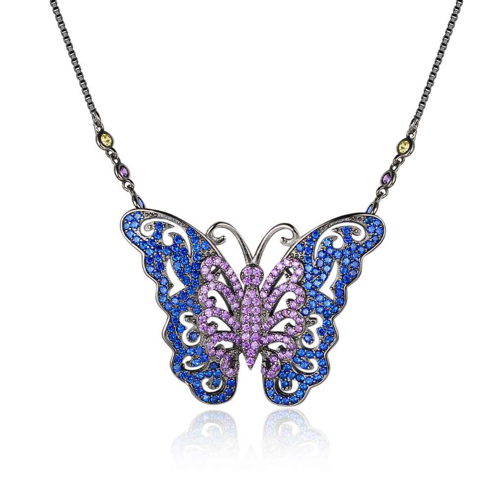 Promise 925 Sterling Silver Pendants High Quality Choker Butterfly Cubic Zirconia For Women Lady Jewelry-Customized Jewel