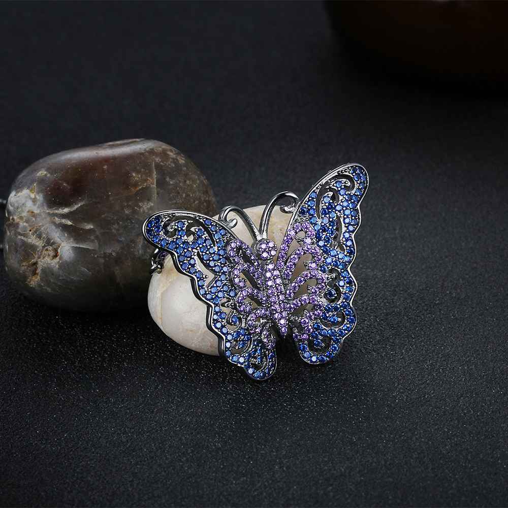Promise 925 Sterling Silver Pendants High Quality Choker Butterfly Cubic Zirconia For Women Lady Jewelry-Customized Jewel