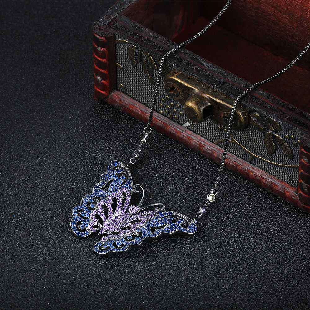 Promise 925 Sterling Silver Pendants High Quality Choker Butterfly Cubic Zirconia For Women Lady Jewelry-Customized Jewel