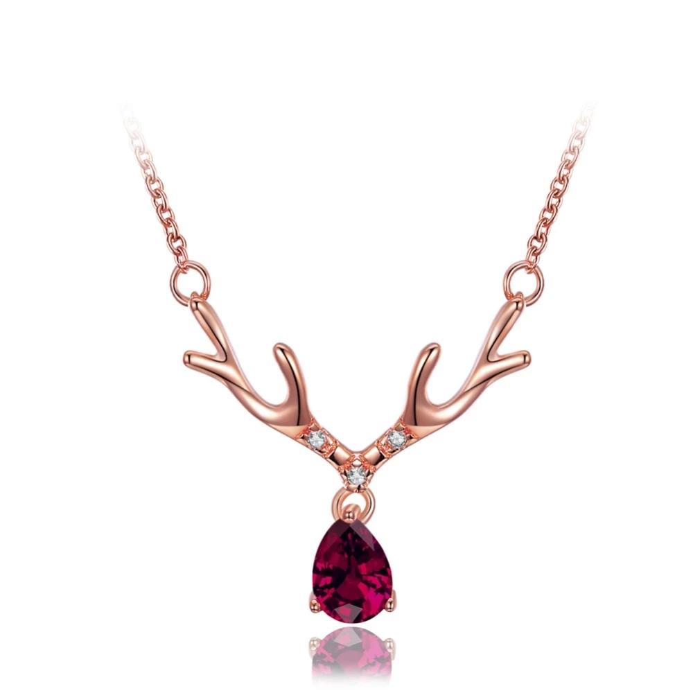 Red Zircon Link Chain, Trendy Women’s Jewelry, Fashion Gold Necklace for Girls-Customized Jewel