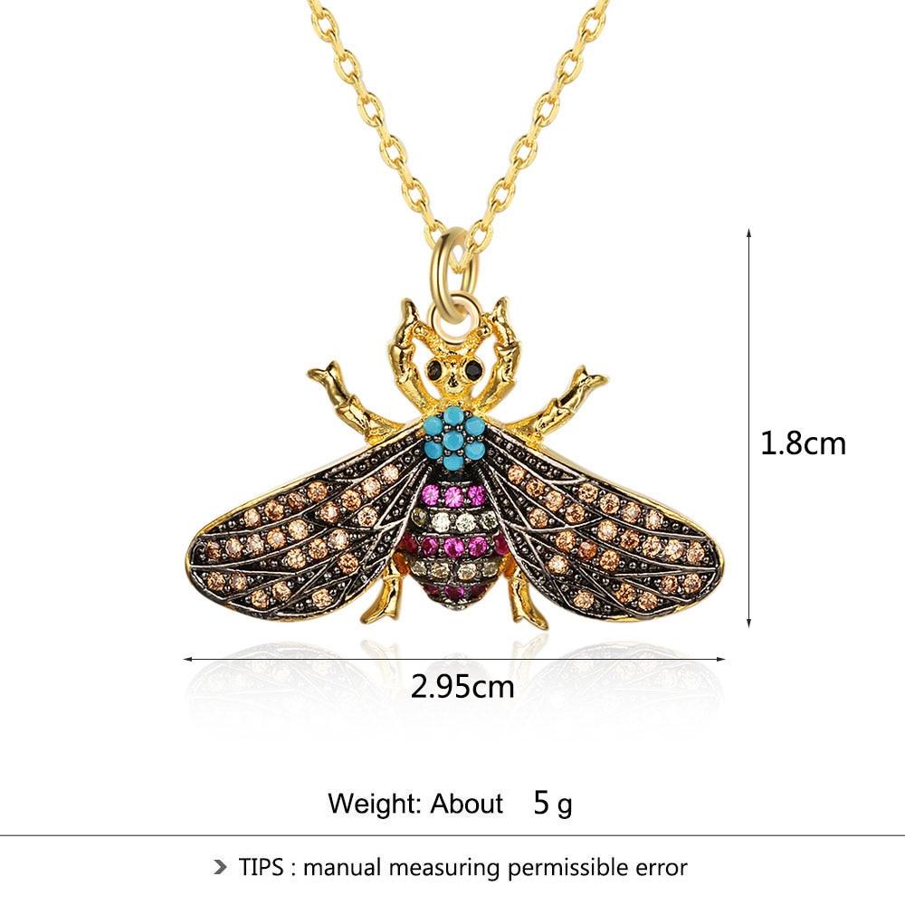 Fashion Honey Bee Insect Copper Pendant Necklace, Trendy Jewelry for Women, Perfect Gift for Her-Customized Jewel