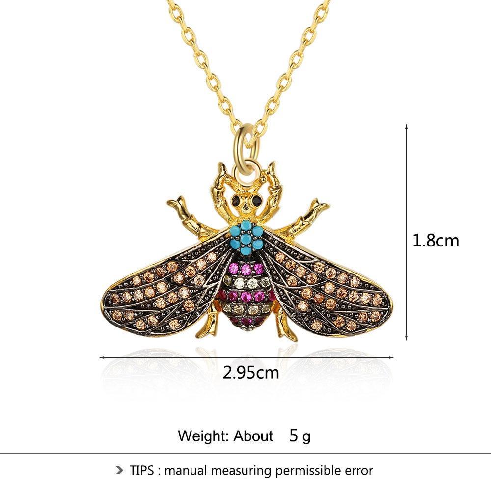 Fashion Honey Bee Insect Copper Pendant Necklace, Trendy Jewelry for Women, Perfect Gift for Her-Customized Jewel