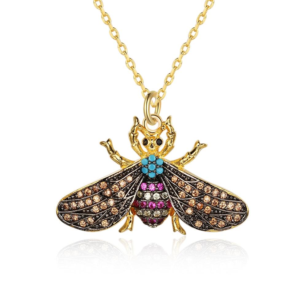 Fashion Honey Bee Insect Copper Pendant Necklace, Trendy Jewelry for Women, Perfect Gift for Her-Customized Jewel