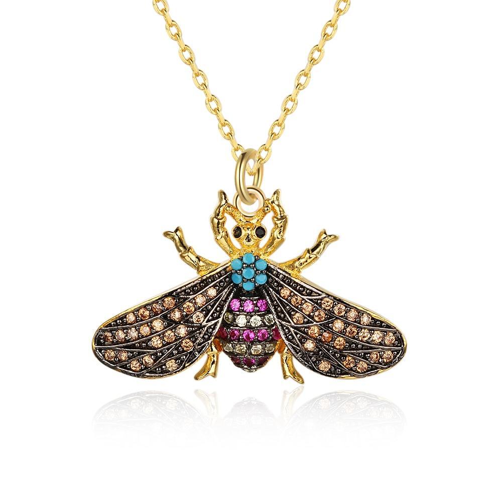 Fashion Honey Bee Insect Copper Pendant Necklace, Trendy Jewelry for Women, Perfect Gift for Her-Customized Jewel