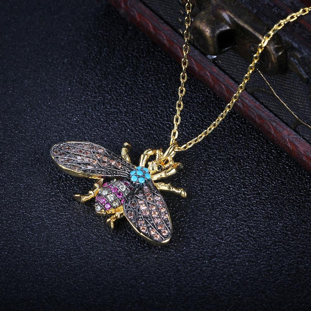 Fashion Honey Bee Insect Copper Pendant Necklace, Trendy Jewelry for Women, Perfect Gift for Her-Customized Jewel