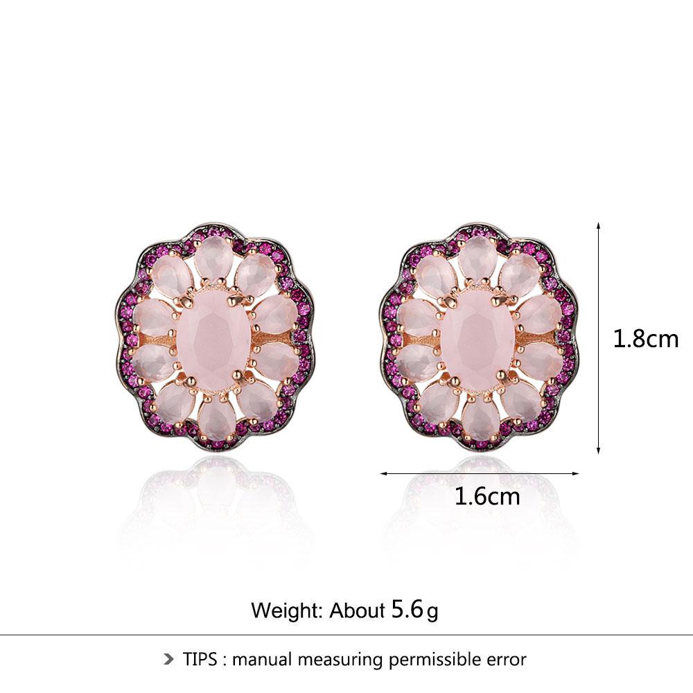 Romantic 925 Silver Stud Earrings Pink Daisy Earrings For Women Girl Trendy Jewelry Anniversary Gift-Customized Jewel