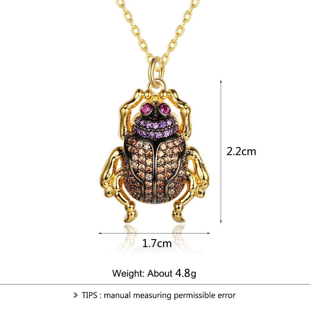 Trendy CZ Animal Frog Crystal Pendants necklace for Women Decoration Jewelry Clothes Accessories For Women-Customized Jewel