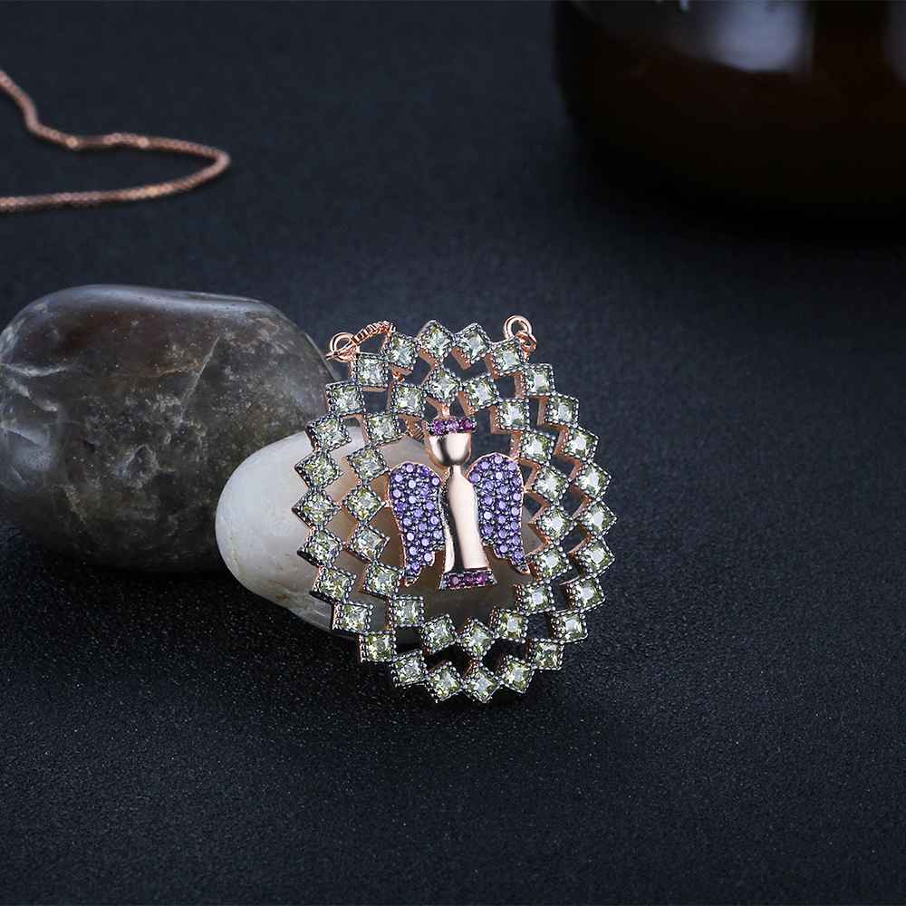 925 Sterling Silver Classic Choker Angel Pattern CZ Pendant Necklaces, Classic Choker Charming Gift for Women-Customized Jewel