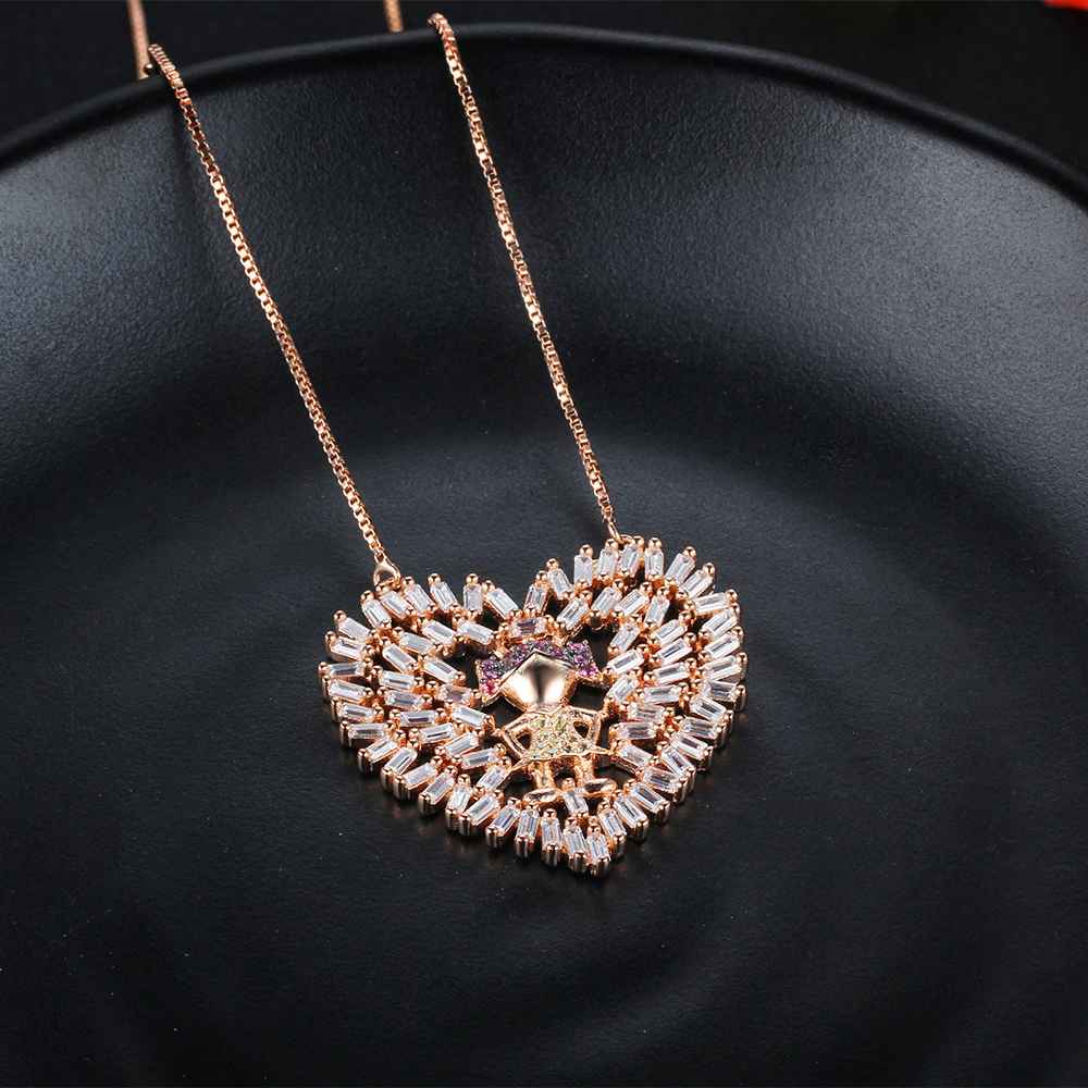 925 Sterling Silver Heart with Cute Girl Pattern Pendant Necklaces, Fashion Jewelry for Women-Customized Jewel