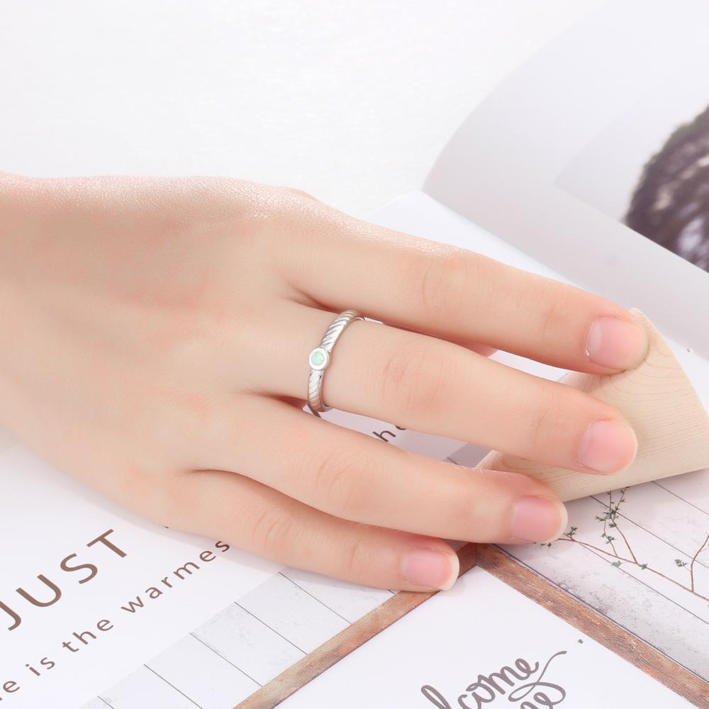 Classic Round Shape Opal Stone Ring Solid 925 Sterling Silver Jewelry Engagement Accessories Rings For Women-Customized Jewel