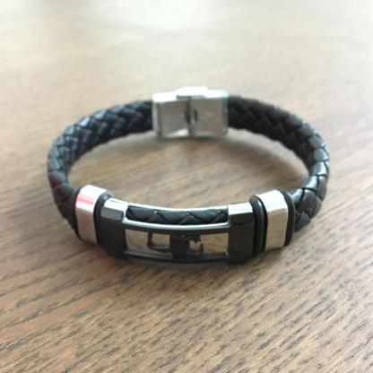 Trendy Genuine Leather Stainless Steel Bracelets for Men, Scorpio Design Plate Wristband, Jewelry Gift-Customized Jewel