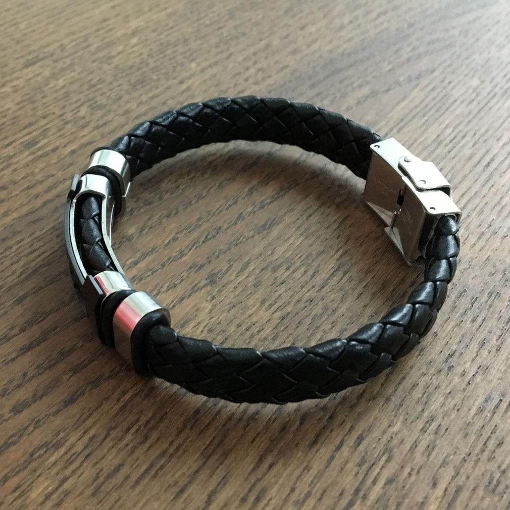 Trendy Genuine Leather Stainless Steel Bracelets for Men, Scorpio Design Plate Wristband, Jewelry Gift-Customized Jewel