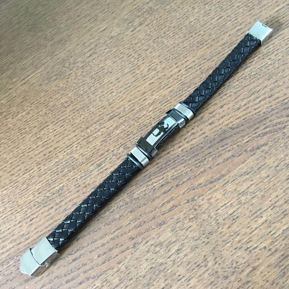 Trendy Genuine Leather Stainless Steel Bracelets for Men, Scorpio Design Plate Wristband, Jewelry Gift-Customized Jewel