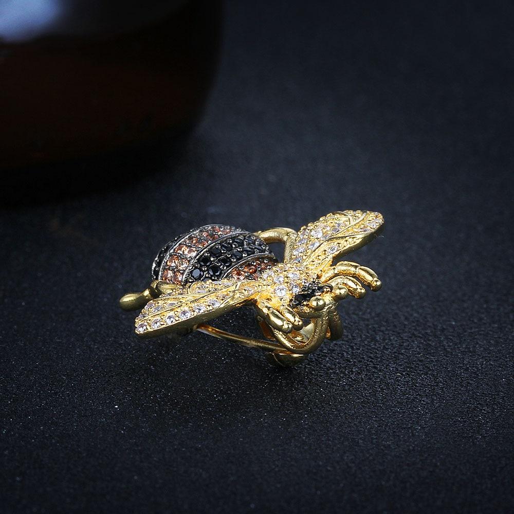 Cute Trendy Honey Bee Brooches for Women, Insect Shape Pins with Crystals, Badges for Female Clothes & Other Accessories-Customized Jewel