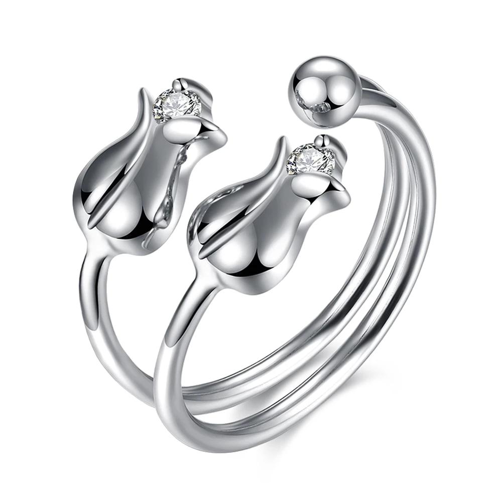 925 Sterling Silver Rose Shape Adjustable Ring, Fashion Jewelry Gift for Women-Customized Jewel