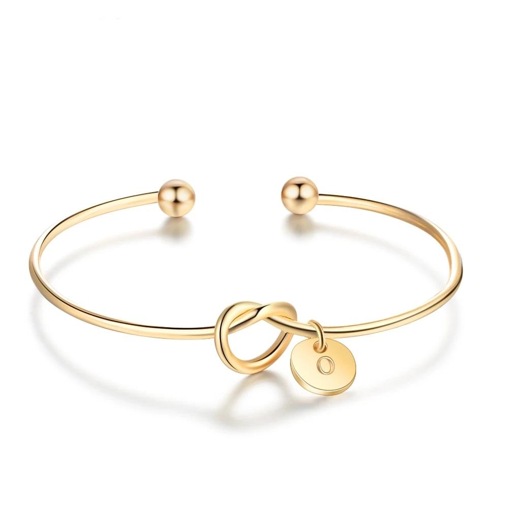 Bangles for Women in 3 colors, Option to Carve Any Letter from A-Z, Jewelry for Bridesmaid-Customized Jewel
