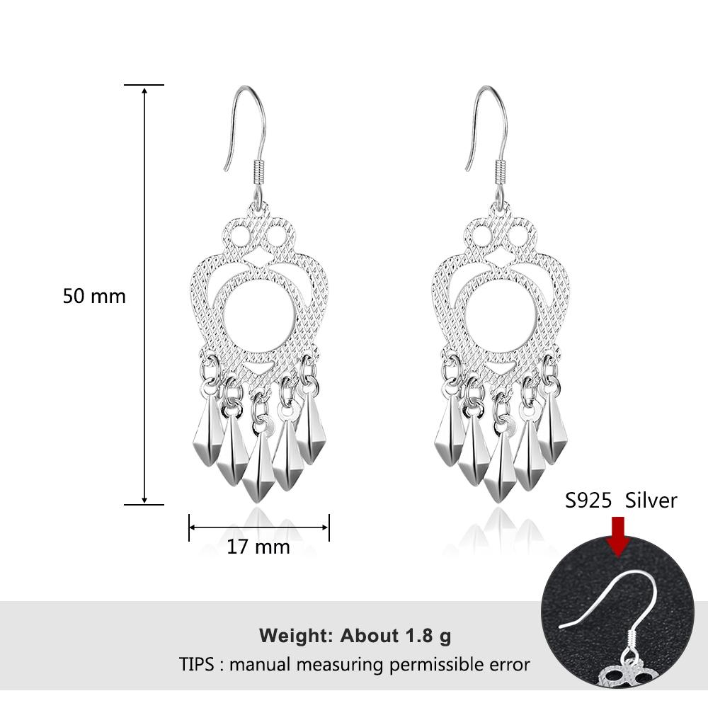 Chandelier Earring Hollow 925 Sterling Silver Drop Earrings For Women Party Accessorise Fashion Jewelry-Customized Jewel