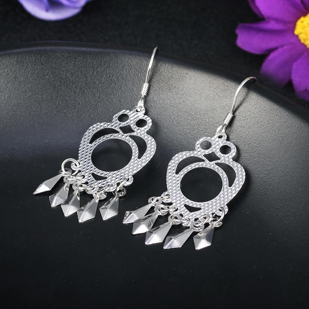 Chandelier Earring Hollow 925 Sterling Silver Drop Earrings For Women Party Accessorise Fashion Jewelry-Customized Jewel