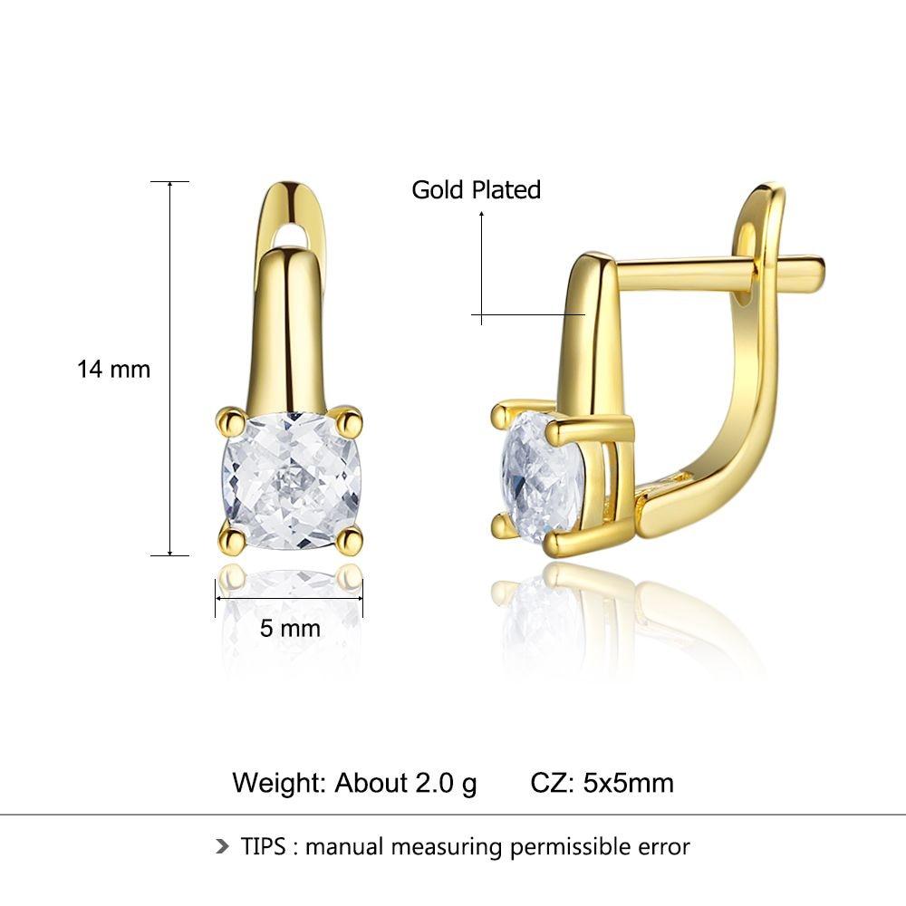 Fashion Stud Earrings with Copper Gold Color & Zirconia Stone, Jewelry Gift for Women-Customized Jewel