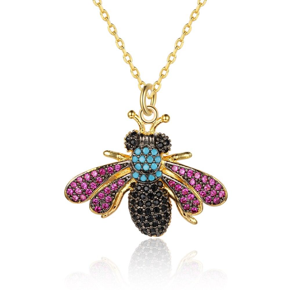 Crystal Vintage Bee Necklace with Pendant - Stylish Neckpiece for Women-Customized Jewel