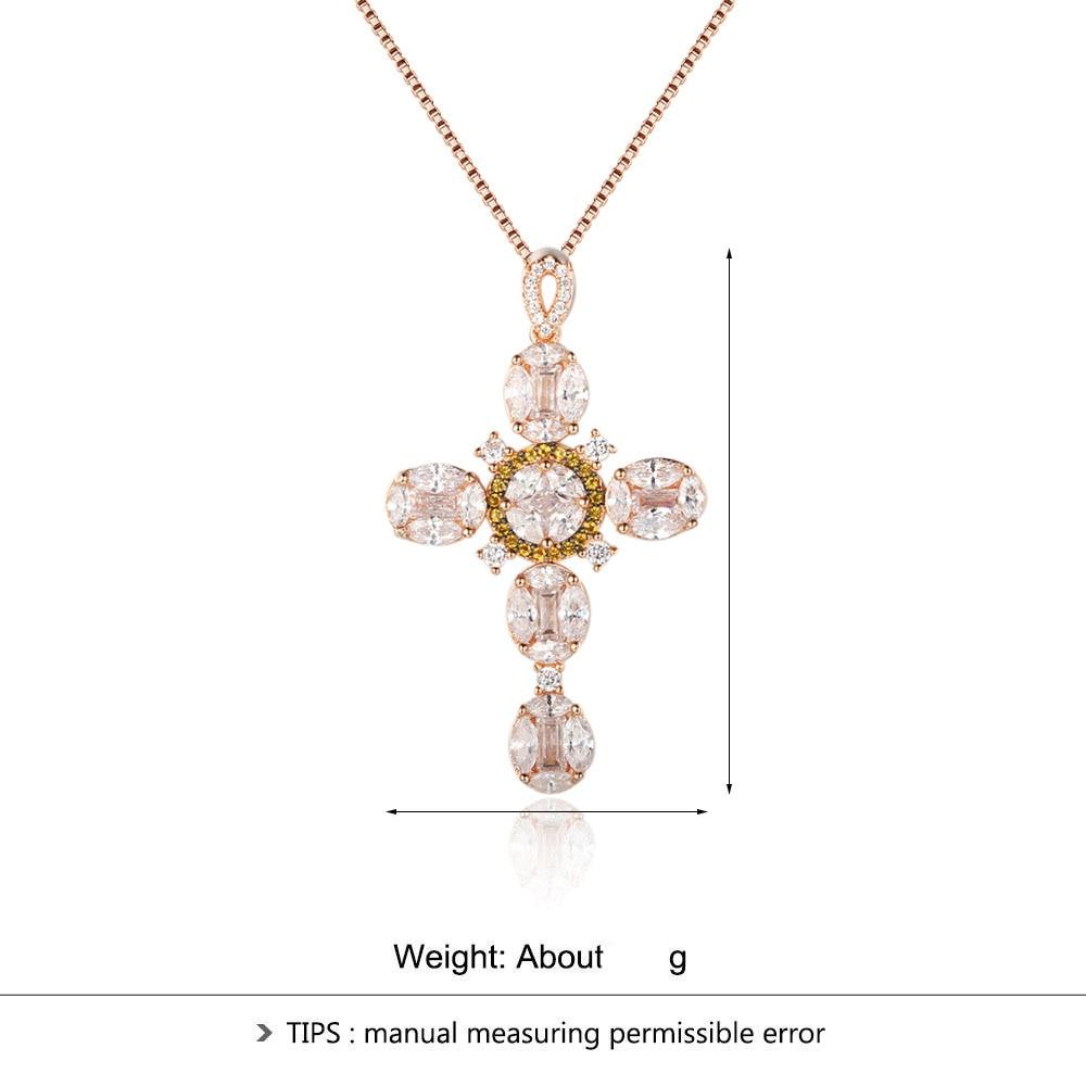 925 Sterling Silver Flower Pattern Zirconia Necklaces for Women, Fashion Jewelry Gift-Customized Jewel