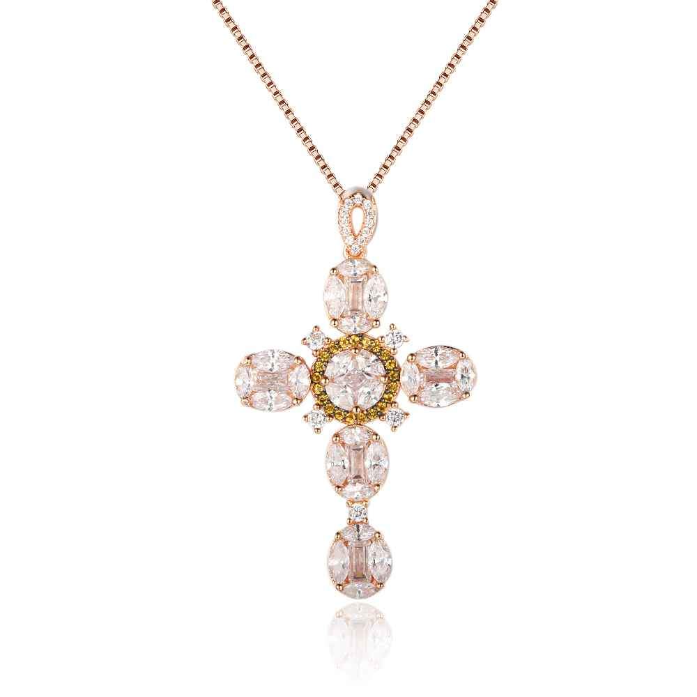 925 Sterling Silver Flower Pattern Zirconia Necklaces for Women, Fashion Jewelry Gift-Customized Jewel