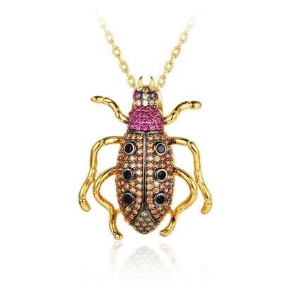 Animal Pendants Necklace - Beetle Cockroach Insect Pendant - Jewelry Gift for Women - Gold brooch Necklace-Customized Jewel