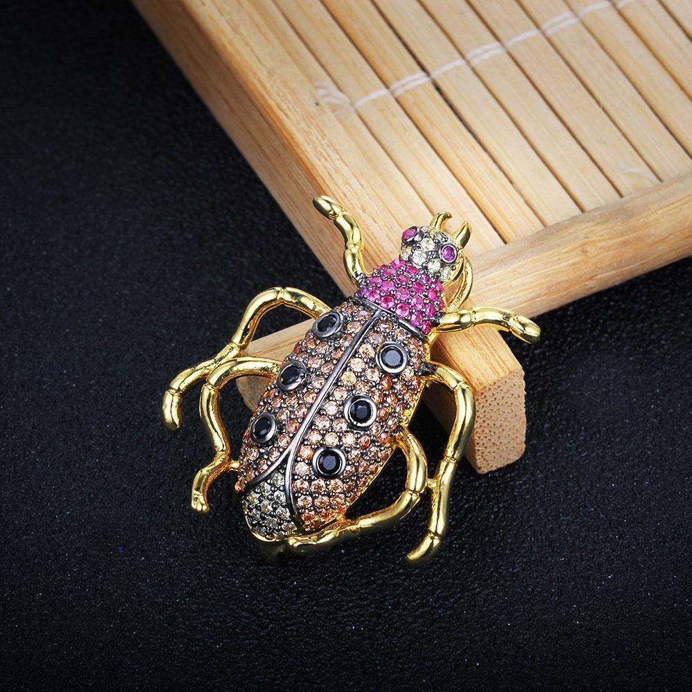 Animal Pendants Necklace - Beetle Cockroach Insect Pendant - Jewelry Gift for Women - Gold brooch Necklace-Customized Jewel