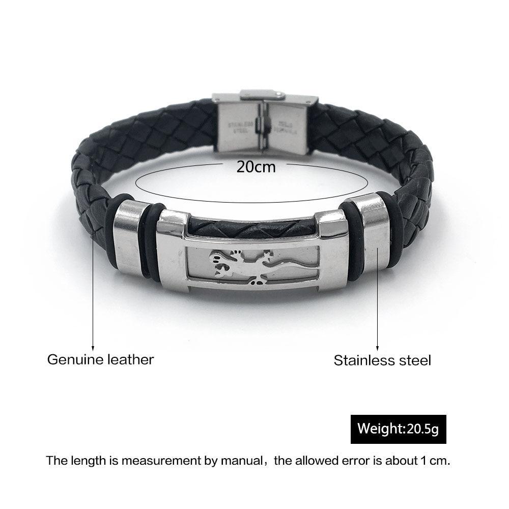 Stainless Steel Genuine Leather Trendy Black Bracelets for Women, Best Gift for Special Occasion-Customized Jewel