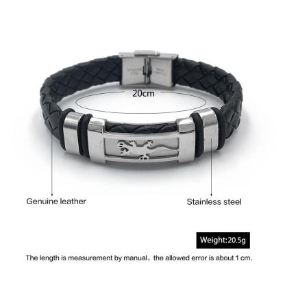 Stainless Steel Genuine Leather Trendy Black Bracelets for Women, Best Gift for Special Occasion-Customized Jewel