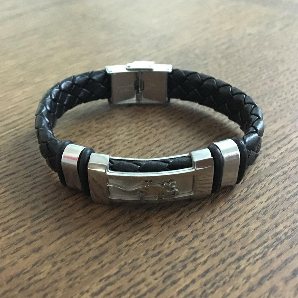 Stainless Steel Genuine Leather Trendy Black Bracelets for Women, Best Gift for Special Occasion-Customized Jewel