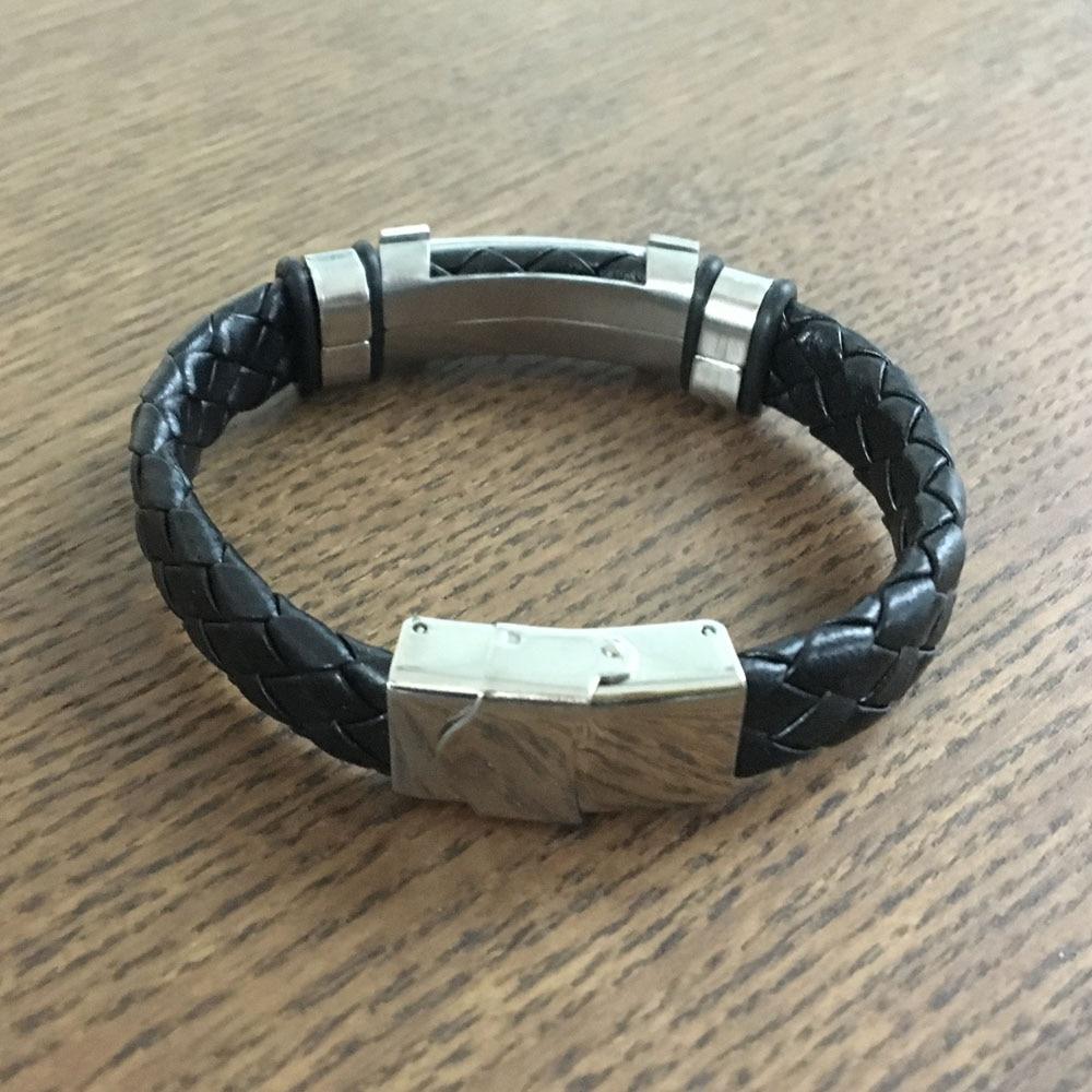 Stainless Steel Genuine Leather Trendy Black Bracelets for Women, Best Gift for Special Occasion-Customized Jewel