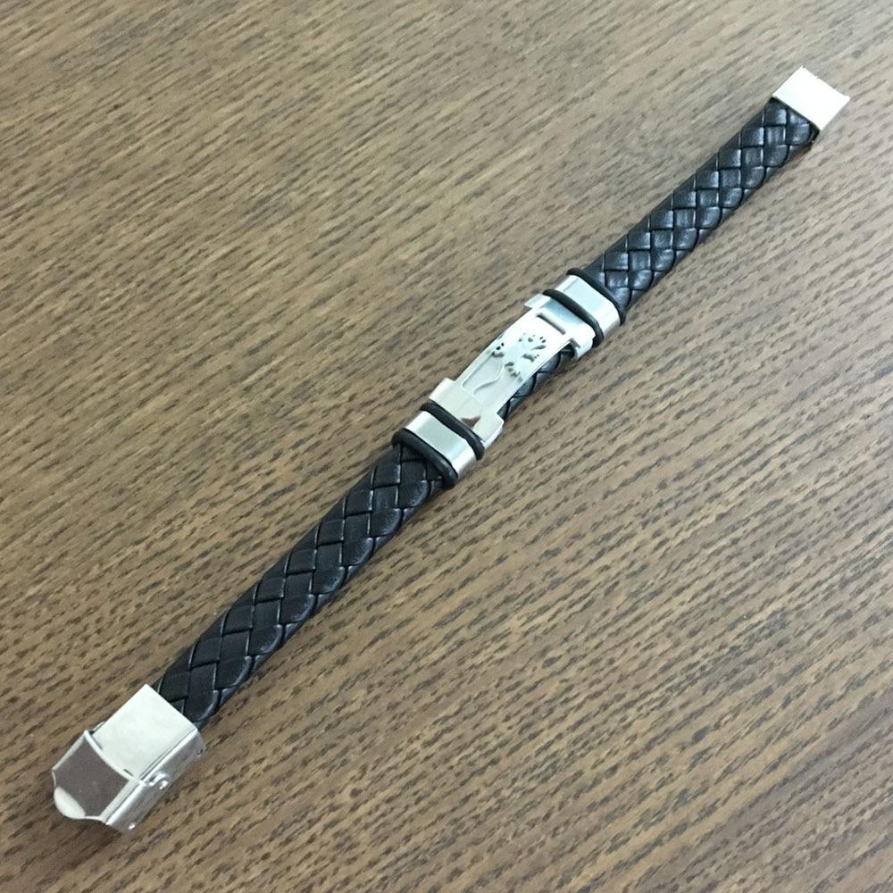 Stainless Steel Genuine Leather Trendy Black Bracelets for Women, Best Gift for Special Occasion-Customized Jewel