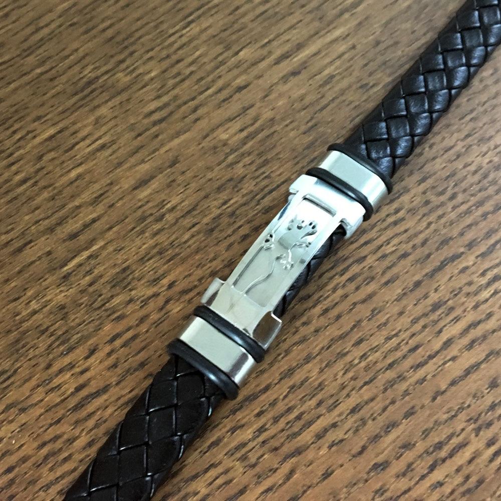 Stainless Steel Genuine Leather Trendy Black Bracelets for Women, Best Gift for Special Occasion-Customized Jewel