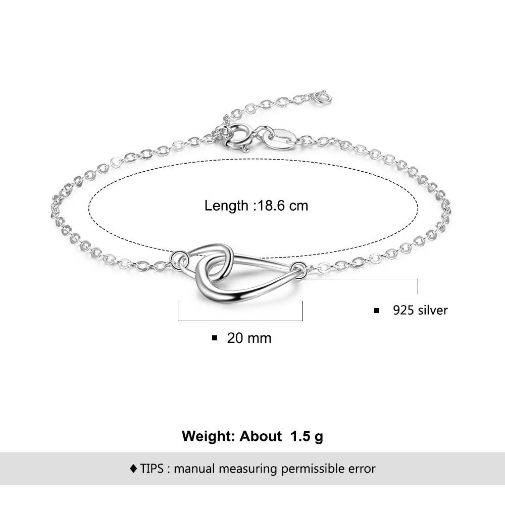 Adjustable 925 Sterling Silver Buckle Shape Bracelets for Women, Best Gift Bracelets for Party-Customized Jewel