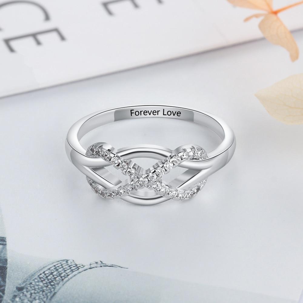Infinity Love - Sterling Silver Ring-Customized Jewel