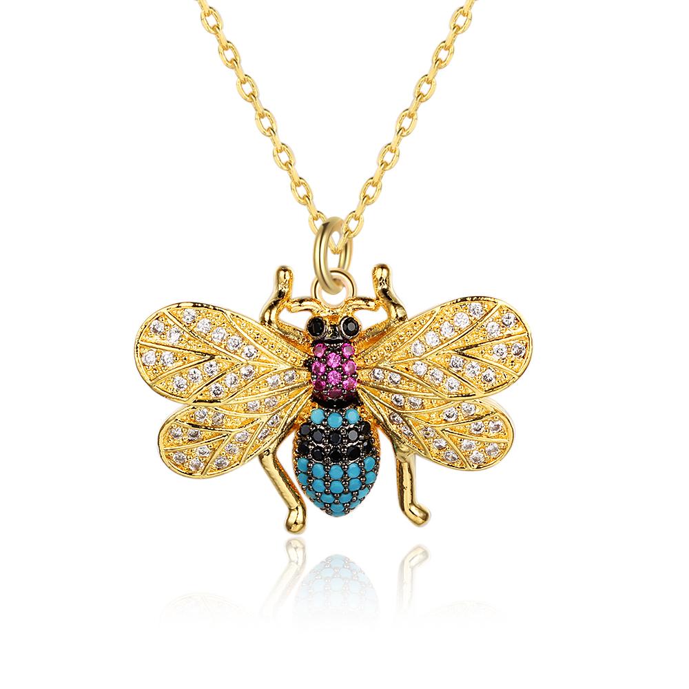 Classic Bee Insect Shaped Pendant Necklace for Girls, Jewelry Gift for Women-Customized Jewel