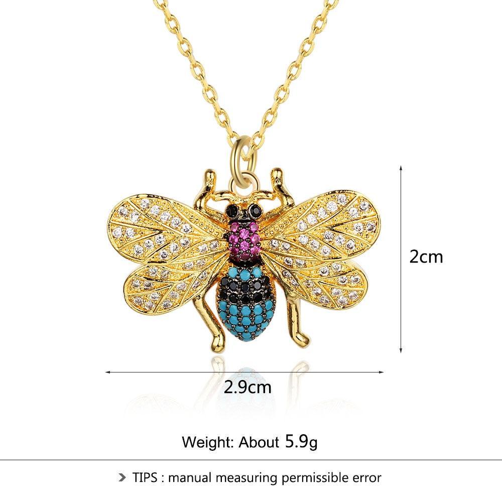 Classic Bee Insect Shaped Pendant Necklace for Girls, Jewelry Gift for Women-Customized Jewel