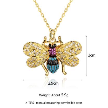 Classic Bee Insect Shaped Pendant Necklace for Girls, Jewelry Gift for Women-Customized Jewel