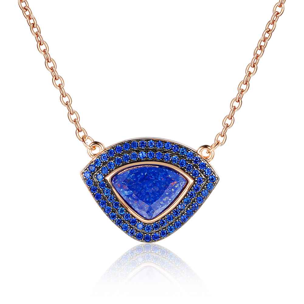 925 Sterling Silver Rose Gold Color Necklaces Cubic Zirconia Pendants For Women Lady Jewelry Trendy Choker-Customized Jewel