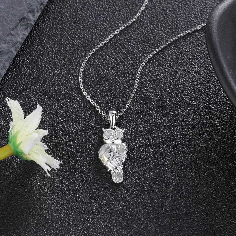 Fashion 925 Sterling Silver Necklace for Women with Owl Shape Pendant, Jewelry Gift for Her-Customized Jewel
