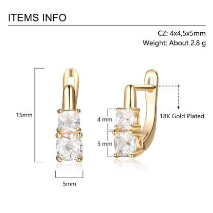 Fashion Hoop Earring Gold Color Round Cubic Zirconia Earrings For Women Gift Ideas for Women-Customized Jewel