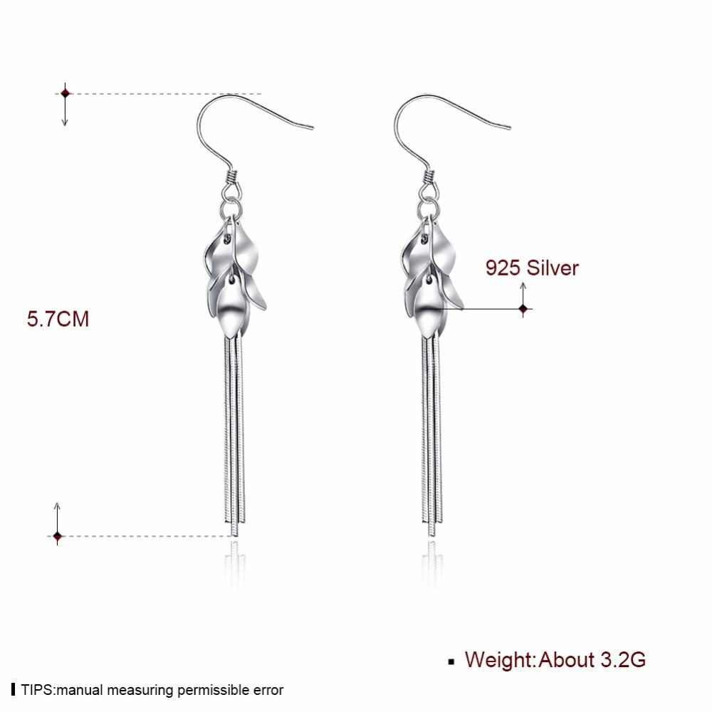 Leaves Shape 925 Sterling Silver Long Hook Earring, Fashion Party Jewelry for Women, Gift for Her-Customized Jewel