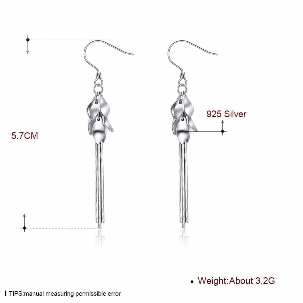 Leaves Shape 925 Sterling Silver Long Hook Earring, Fashion Party Jewelry for Women, Gift for Her-Customized Jewel